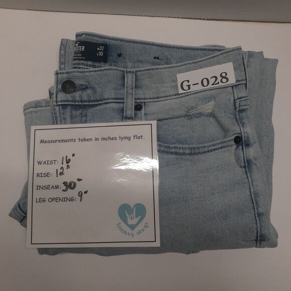 Hollister Vintage Loose Jeans Men 32x30 Light Blue Straight Leg Distressed Denim - Picture 7 of 7